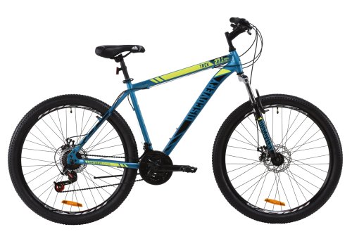 Велосипед Discovery Trek AM DD 27,5" 2020 / рама 17,5" малахитовый/желтый OPS-DIS-27.5-008