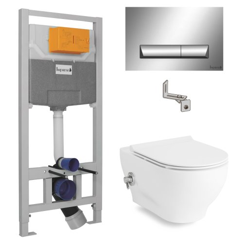 Инсталляция Imprese 3 в 1 с унитазом Volle Oliva Rimless с функцией биде