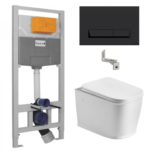 Інсталяція Imprese 3 в 1 (чорна клавіша) з унітазом Volle Puerta Rim