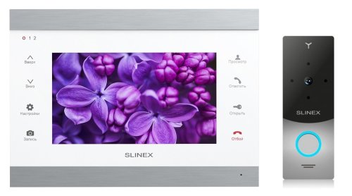 Комплект видеодомофона Slinex SL-07IP Silver White + Панель Slinex ML-20HD Silver Black