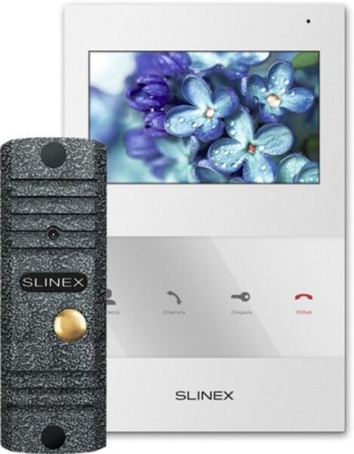 Комплект видеодомофона Slinex SQ-04 White + Панель ML-16НR Grey Antiq