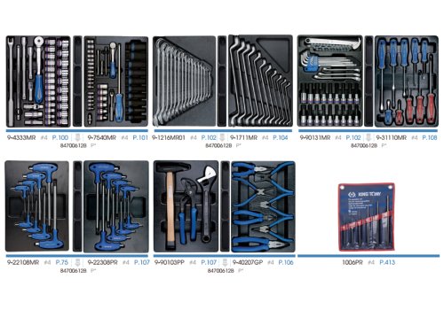 Набор инструментов для тележки King Tony 932-000MRD (173 предмета)