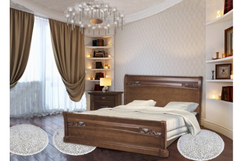 Ліжко двоспальне МІКС-меблі Шопен 160x200 каштан