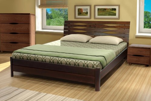 Ліжко полуторне МІКС-меблі Марія 140x200 темний горіх