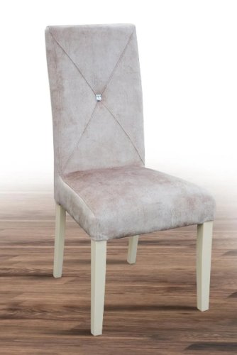 Стілець МІКС-меблі Дімас слонова кістка / бежева тканина