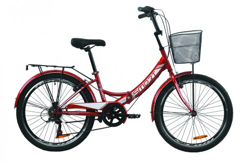 Велосипед Formula Smart 7 24" 2020 с корзиной / рама 15" красный OPS-FR-24-220