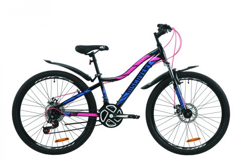 Велосипед Discovery Kelly AM DD 26" 2020 / рама 13,5" черно-малиновый с голубым OPS-DIS-26-252