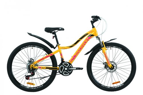 Велосипед Discovery Kelly AM DD 26" 2020 / рама 16" желто-сиреневый с черным OPS-DIS-26-258