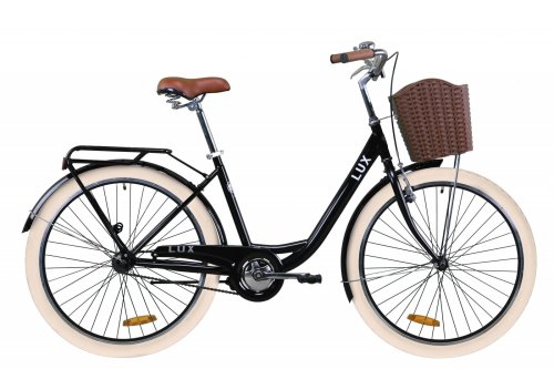 Велосипед Дорожник Lux 26" 2020 с корзиной / рама 17" антрацитовый OPS-D-26-097