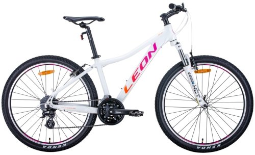 Велосипед Leon HT-Lady 26" 2020 / рама 17,5" бело-малиновый с оранжевым OPS-LN-26-053