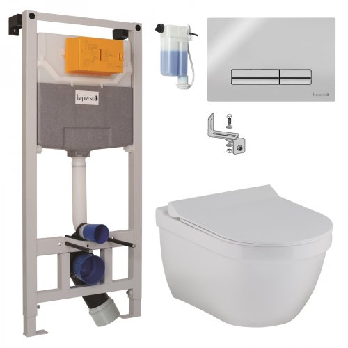 Набор инсталляция Imprese 3в1 с унитазом VOLLE Solar Rimless 13-93-363+i9120OLIpure