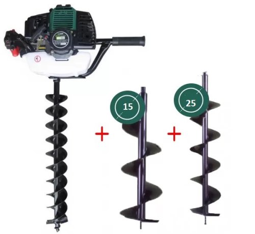 Бензиновый мотобур Iron Angel MD 3353 (в комплекте два бура 15х100см, 25х100см)