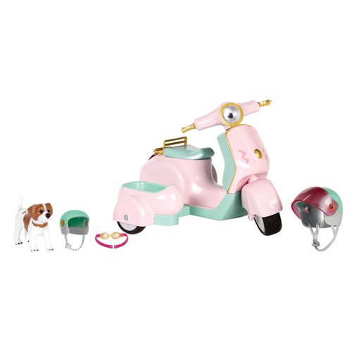 Транспорт для кукол LORI Скутер с коляской и собачкой LO37034Z