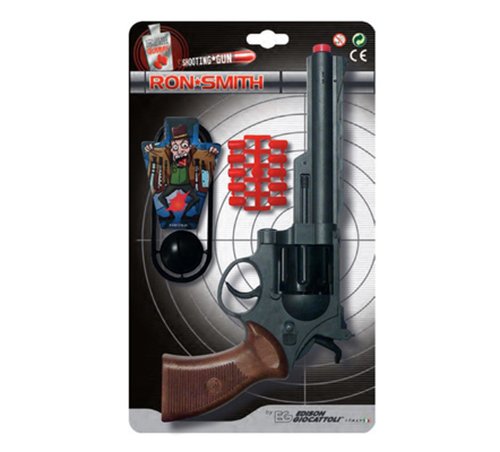 Игрушечный пистолет на пульках Edison Giocattoli Ron Smith 28см 8-зарядный с мишенью (463/33)