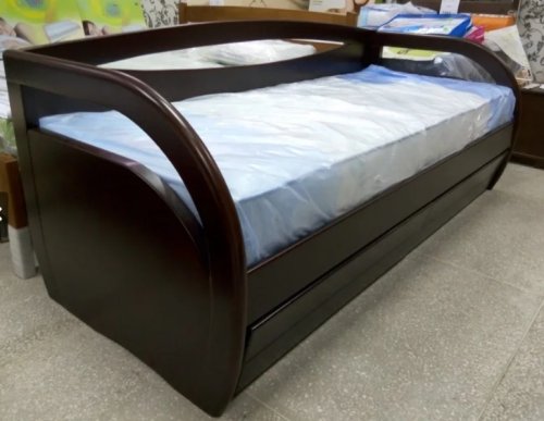 Кровать односпальная МИКС-мебель Бавария с ящиками 80x200 каштан