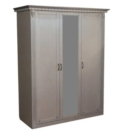 Шкаф МИКС-мебель Freedom 3Д с зеркалом слоновая кость+золото