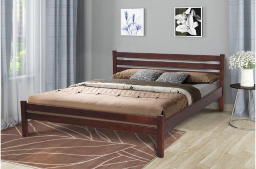 Кровать двуспальная МИКС-мебель Эко 160x200 темный орех