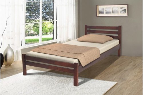 Кровать односпальная МИКС-мебель Эко 90x200 темный орех