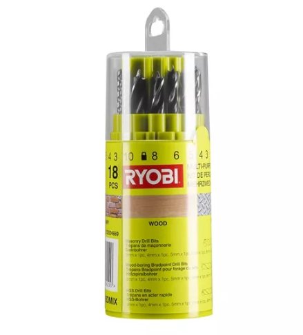 Набор сверл Ryobi RAK18DMIX (18 предметов)
