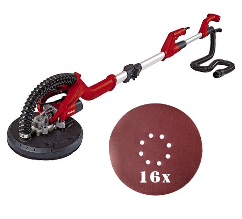 Шлифмашина для стен и потолка Einhell TС-DW 225 + 16 шлифовальных кругов Einhell
