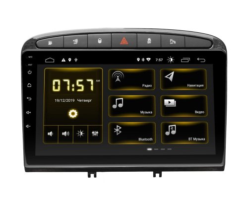Штатная магнитола INCar DTA-7004 Peugeot 308 07-13, 408 2011+ Black Android 10 DSP +Navi