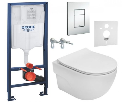 Унитаз с инсталляцией Roca Meridian Rimless A34H242000+38772001+37131000