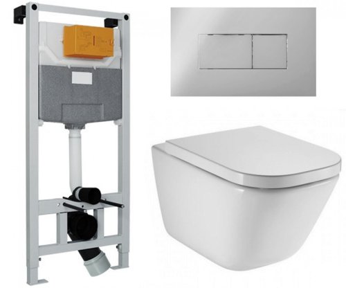 Унітаз з інсталяцією Roca Gap Rimless A34H47C000 + 201010 + 221515