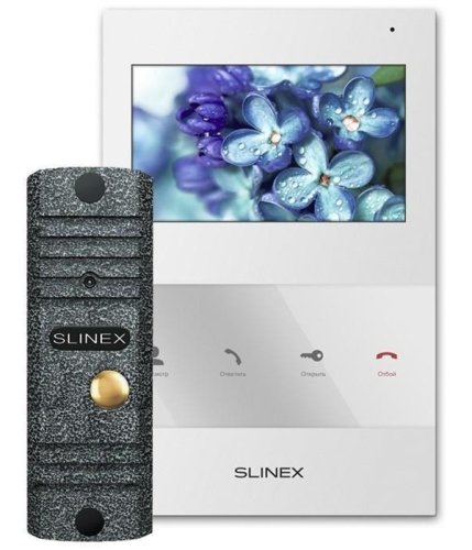 Комплект відеодомофона Slinex SQ-04 White + Панель ML-16HD Grey Antiq