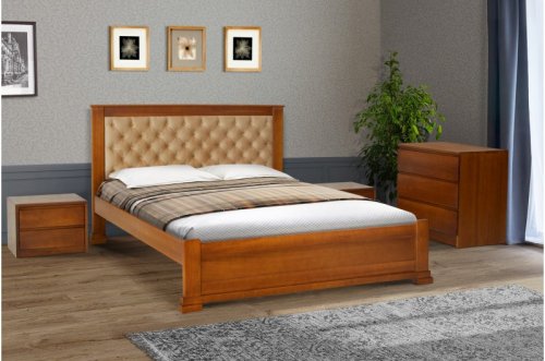 Ліжко двоспальне МІКС-меблі Арізона 160x200 горіх / Беатрис 03