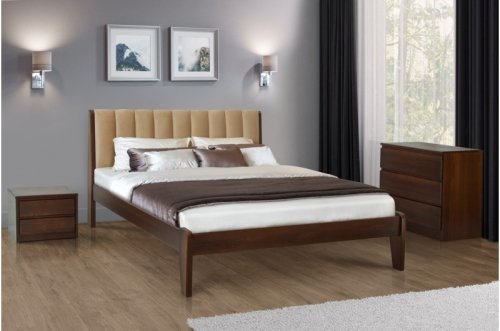 Ліжко двоспальне МІКС-меблі Каліфорнія 160x200 темний горіх / Беатрис 03