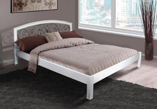 Ліжко полуторне МІКС-меблі Джульєтта з кованим узголів'ям 140x200 білий