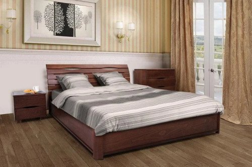 Ліжко полуторне МІКС-меблі Марія з підйомним механізмом 140x200 бук натуральний