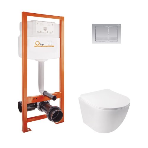 Набор Qtap инсталляция Nest QTNESTM425M06SAT + унитаз с сиденьем Jay QT07335176W (M425M06SATQT07335176W)