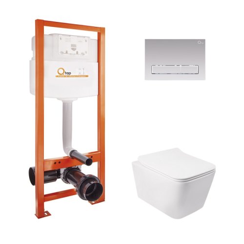Набор Qtap инсталляция Nest QTNESTM425M08CRM + унитаз с сиденьем Crow QT05335170W (M425M08CRMQT05335170W)