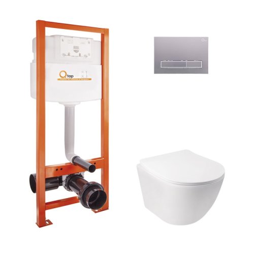 Набор Qtap инсталляция Nest QTNESTM425M08SAT + унитаз с сиденьем Jay QT07335176W (M425M08SATQT07335176W)