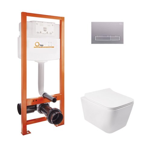 Набор Qtap инсталляция Nest QTNESTM425M08SAT + унитаз с сиденьем Crow QT05335170W (M425M08SATQT05335170W)
