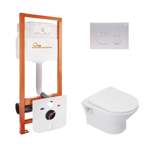Набор Qtap инсталляция Nest QTNESTM425M11SAT + унитаз с сиденьем Lark QT0331159W (M425M11SATQT0331159W)