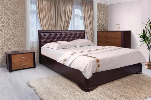 Кровать двуспальная МИКС-мебель Ассоль ромбы с подъемным механизмом 180x200 венге