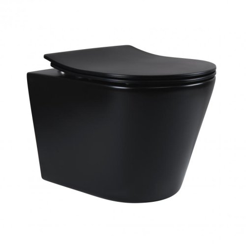 Унитаз подвесной Qtap Scorpio Rimless Slim Soft-close QT1433053ERMB