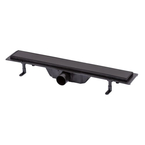 Трап линейный Qtap Dry Tile304-600MBLA с нержавеющей сеткой 600х70