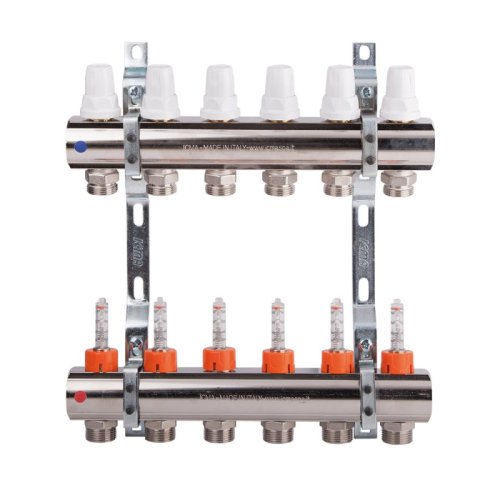 Коллектор Icma 1" 6 выходов, с расходомерами №K013