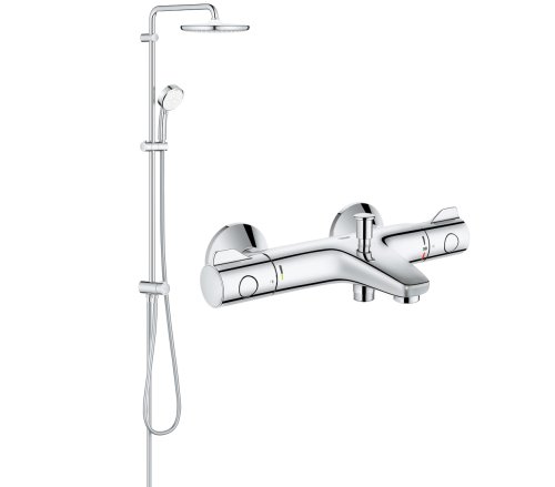 Душевая система Grohe Tempesta Cosmopolitan System 250 с смесителем для ванны Grohe Grohtherm 800