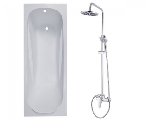 Комплект ванна VOLLE Fiesta 150x70 TS-1570435 + душова система WITOW T-15080