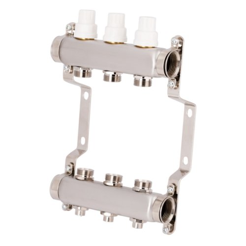 Коллектор с расходомерами SD Plus 1" на 5 выходов нерж.