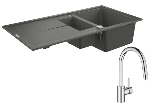 Кухонная мойка Grohe Sink K400 31642AT0 со смесителем Grohe Eurosmart Cosmopolitan 31481001