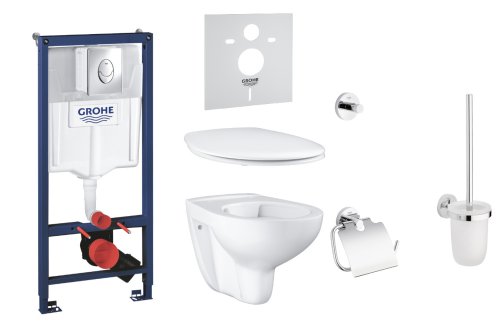 Унитаз+Инсталляция Grohe 39427CB0 + Набор аксессуаров GROHE Essentials 3 в 1