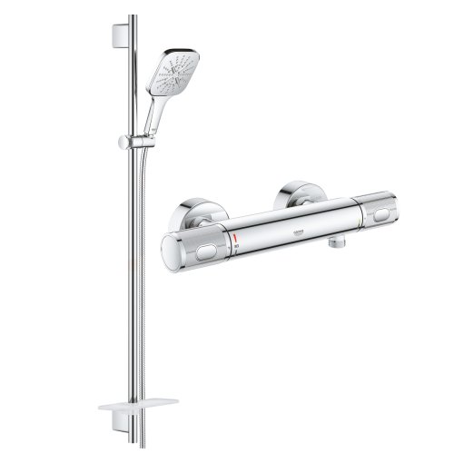 Смеситель для душа Grohe Grohtherm 1000 Performance с душевым гарнитуром Grohe Rainshower SmartActive Cube 130