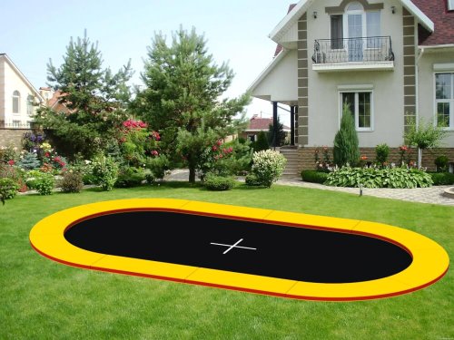 Грунтовый батут KIDIGO Oval 4,4х2,4