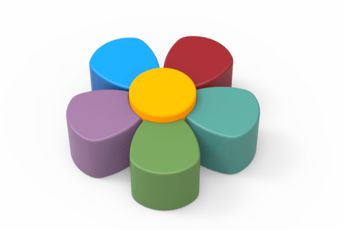 Комплект дитячих пуфів Квітка Kidigo 43023