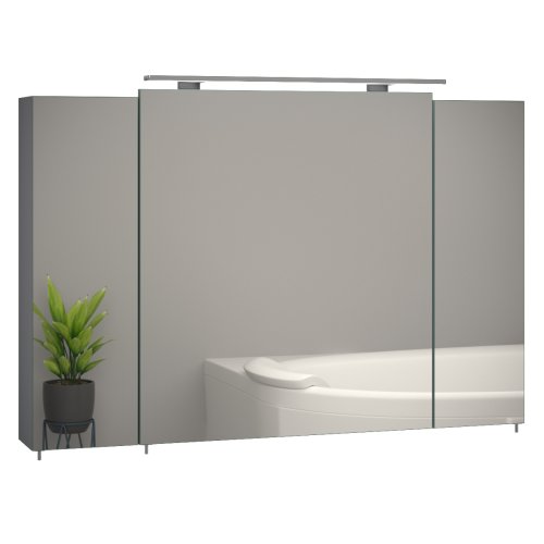 Зеркальный шкаф SANWERK Everest 100 серый 3F, без подсветки